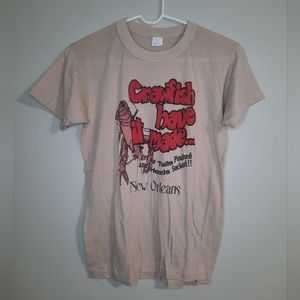 Vintage HTF! 70s New Orleans Crawfish French Quarter Funny T-shirt  Sz M Thin